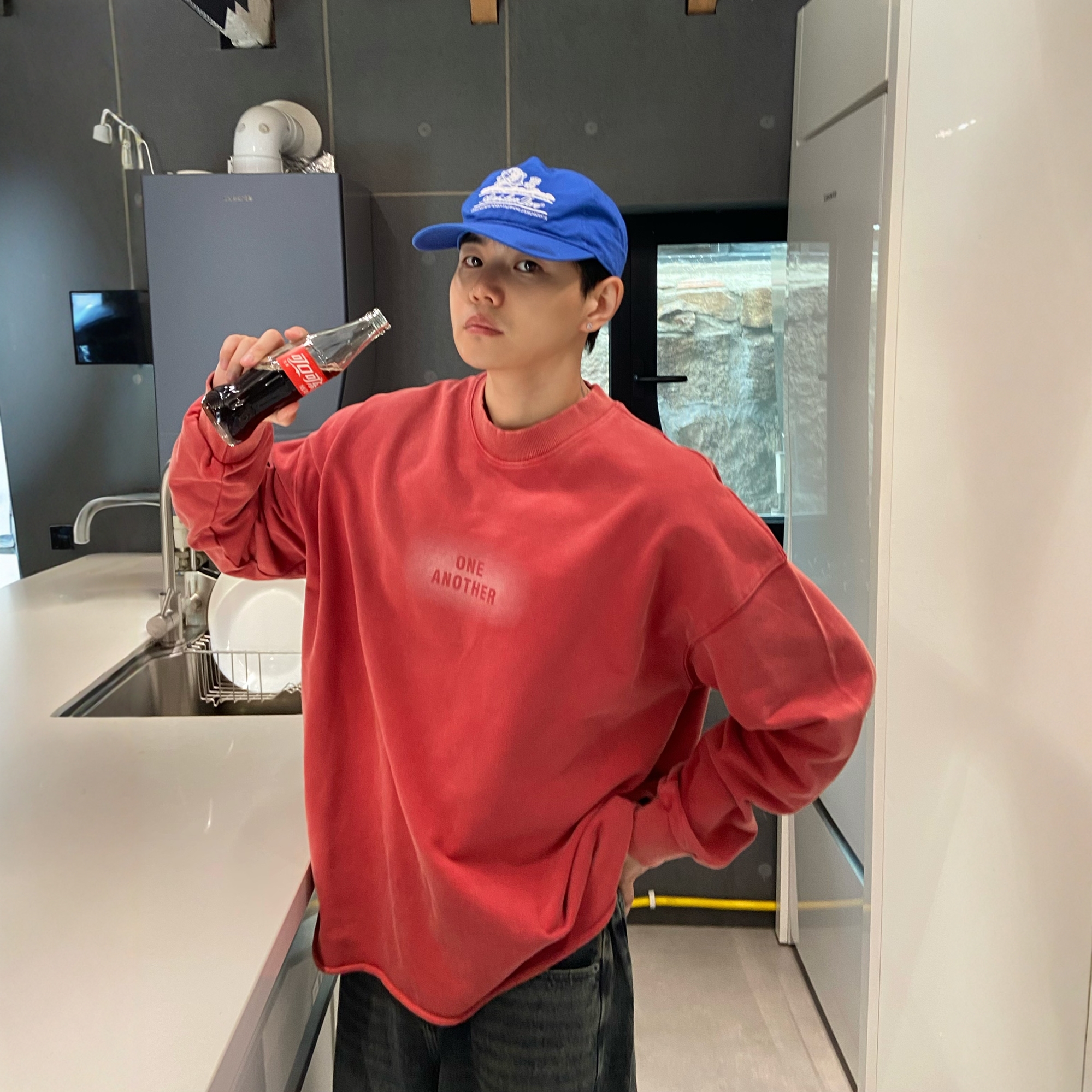 韩国颜色好看毛边重磅卫衣男女