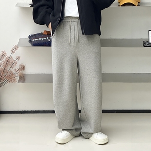 加厚保暖冬季 韩系松弛感穿搭男士 弯刀纯色高克重加绒卫裤 INTENSE