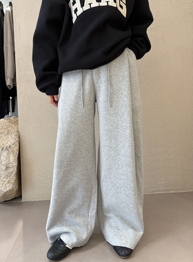 INTENSE 立体裁剪廓形加绒加厚卫裤男士冬季潮流云朵触感阔版长裤