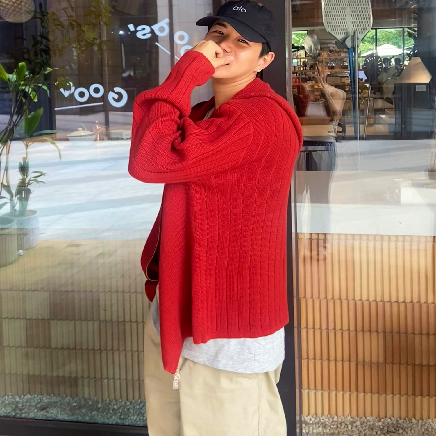 INTENSE韩系连帽针织衫秋冬毛衣