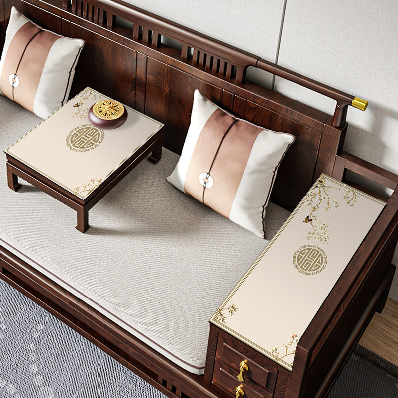 皮革防尘防滑中式实木沙发扶手垫