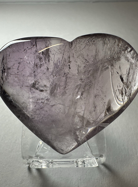 天然水晶紫水晶心形摆件一物一图 43x35x18mm 34g