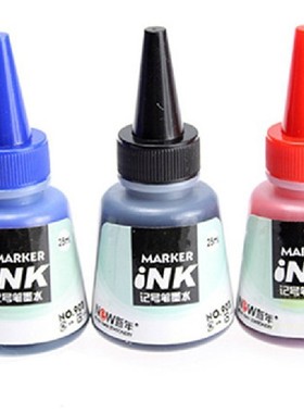 新年903记号笔补充液25ML墨水油性不易掉色马克笔油墨黑色蓝色红