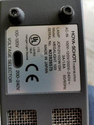 日本光HOYA-SCHFUXTT 纤光源机MEGALIGOHT100，100W灯,100V-240V
