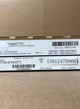 AB罗克韦尔 1769-IF4XOF2 1769-IF4 1769-IF8 1756-IF8 1769-OF2