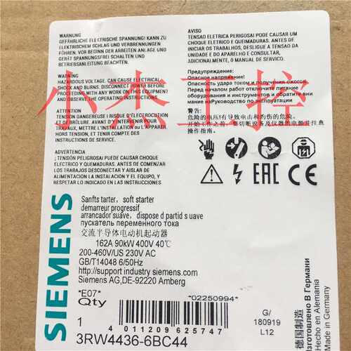 @全新原装西门子软启动器3RW4436-6BC44 低价出售包邮询价