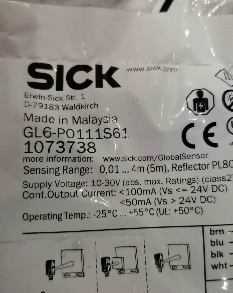 SICK镜面反射传感器 GL6-P0111S61询价