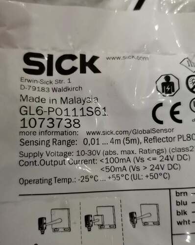 SICK镜面反射传感器 GL6-P0111S61询价