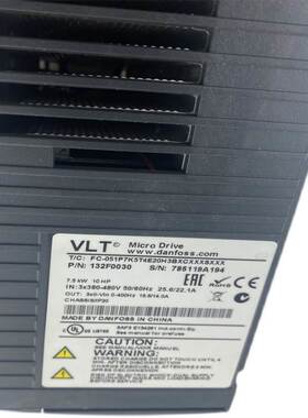 拆机丹佛斯变频器7.5kWFC051P7K5T4E20H3BXCXXXSXXX 380V实物拍摄