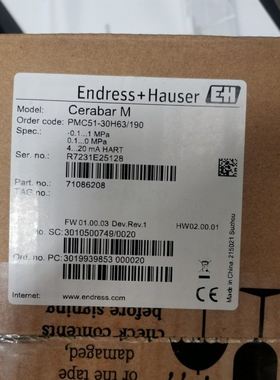 原装正品E+H恩德斯豪斯压力变送器PMC51 Model : Cerabar M 全新