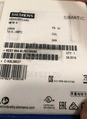 原装进口 西门子S7-300存储卡 MMC卡 128KB 6ES7953-8LG31-0AA0询
