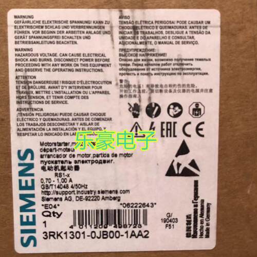 ￥西门子电动机启动器 3RK1301-0JB00-1AA2 商品询价