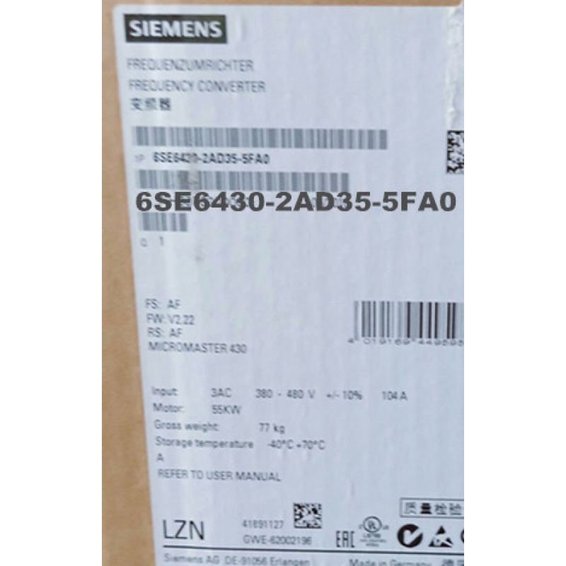 6SE6430-2AD35-5FA0全新430变频器55KW现货6SE64302UD355FA0询价
