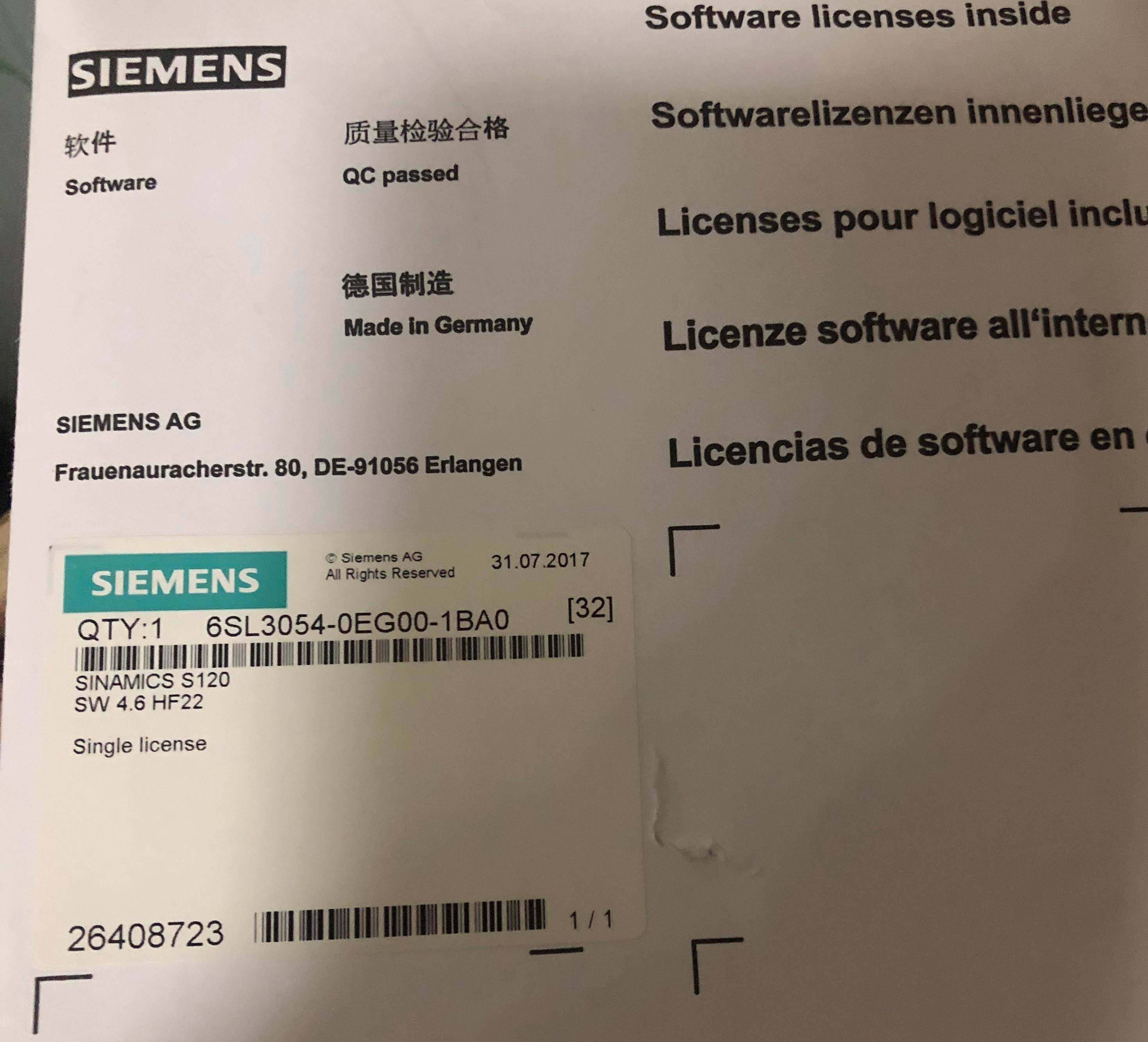 全新原装正品西门子 6SL3060-4AA10-0AA0 现货 6SL30604AA100AA0