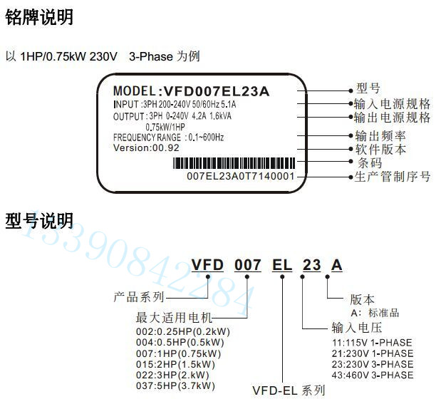 VFD015EL43A全新正品