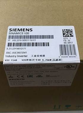 6SL3210-5BE13-7UV0 V20变频器 0.37KW 1P 6SL3210-5BE13-7UV0询