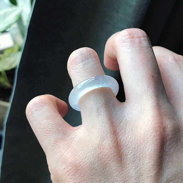 自然光缅甸料天然A货翡翠指环冰种阳绿蓝水飘花乌鸡白冰证书特价