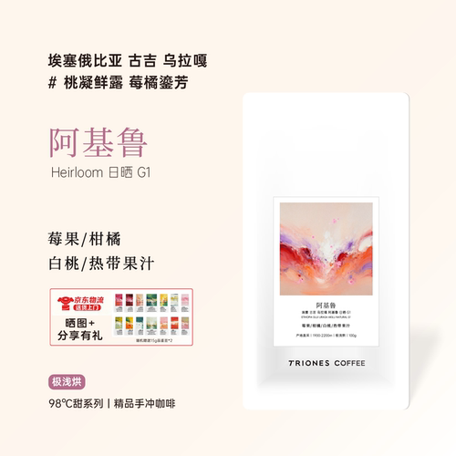 埃塞 古吉乌拉嘎 阿基鲁 新鲜烘焙日晒精品豆 极浅烘焙手冲咖啡豆