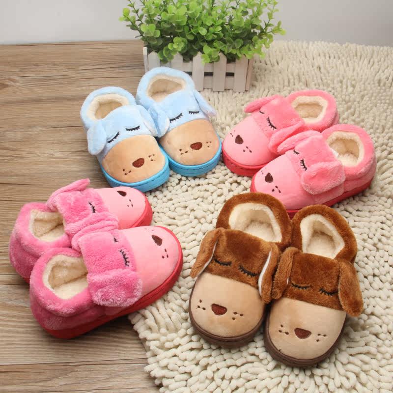 Pantoufles enfants en suède pour hiver - semelle plastique - Ref 1004632 Image 1