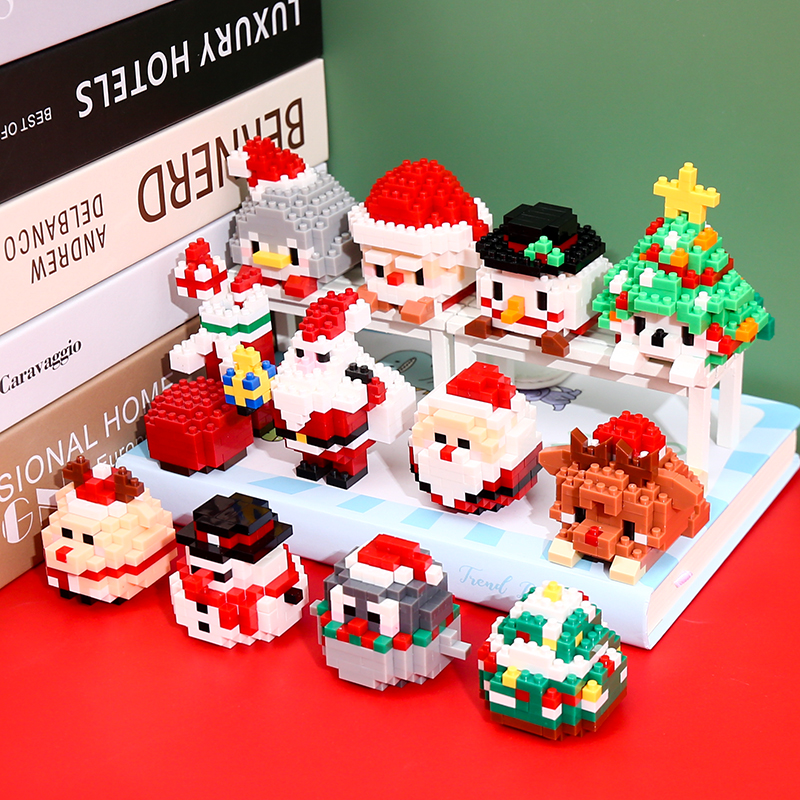 圣诞积木男女孩子解压玩具小摆件