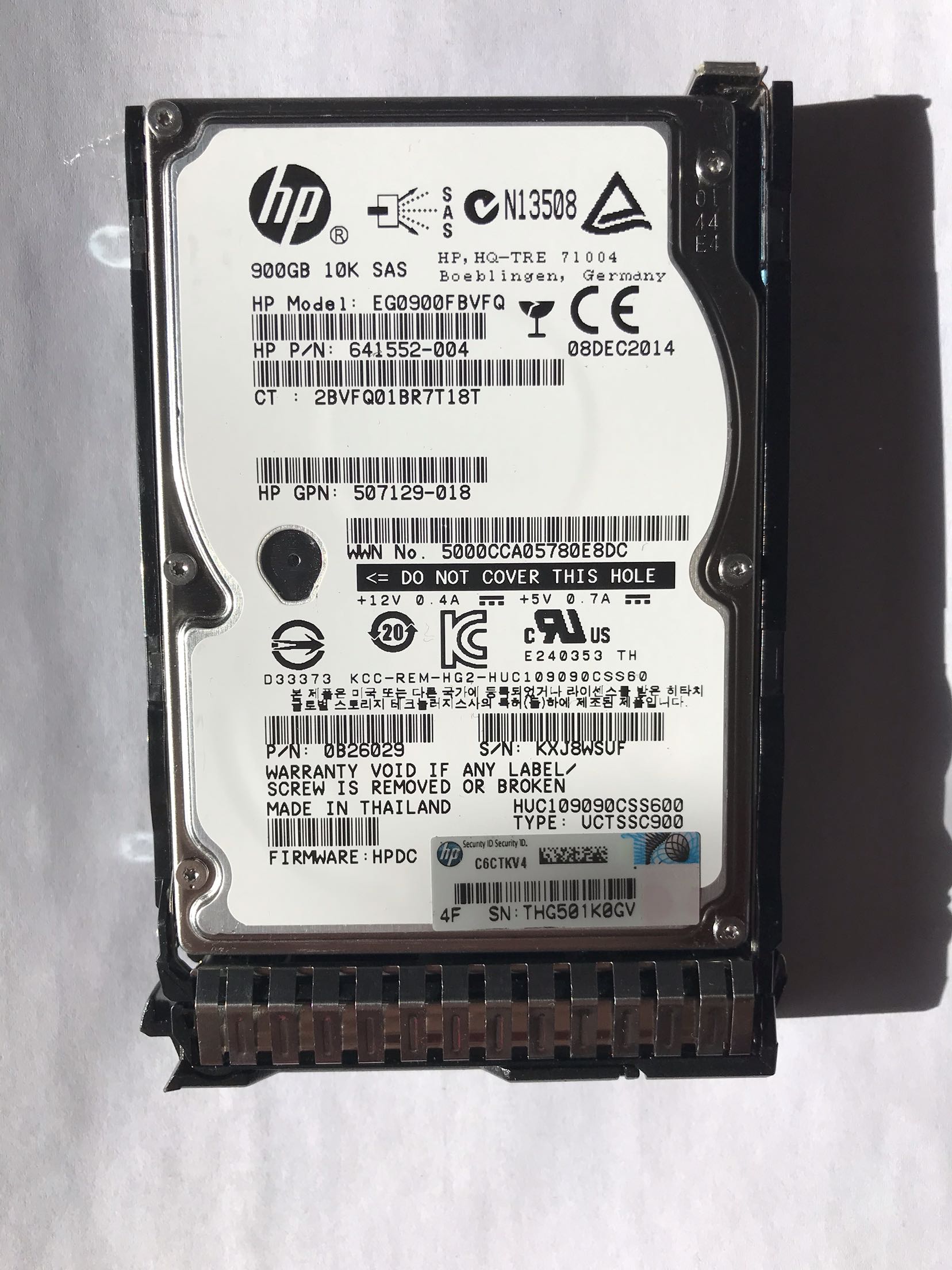 惠普 900G 10K SAS 2.5 6G  653971-001 719429-001 G8 G9硬盘