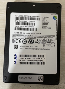 浪潮 三星 PM1643 960G SAS MZILT960HAHQ-00007 全新浪潮标签