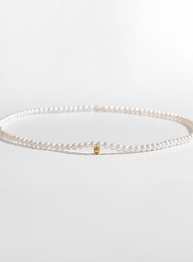 18K淡水珍珠气质项链女2023新款潮名媛风优雅锁骨链性感短款颈链