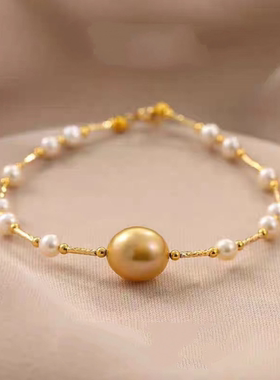 18K金南洋金珠简约时尚手链