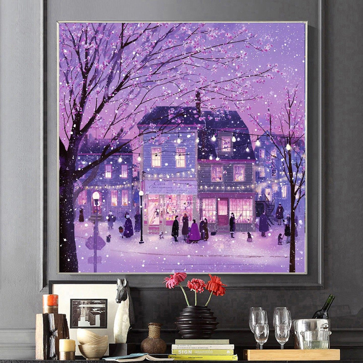 DIY手工贴钻树脂方钻满贴钻钻石画砖石绣雪梅节日氛围感街头夜景,居家布艺,钻石绣,淘宝优惠券,粉丝福利购,淘宝优惠卷