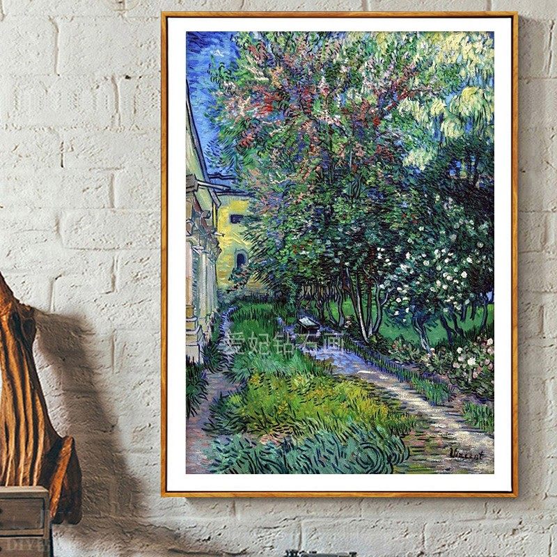 世界名画DIY方钻满钻钻石画钻石绣梵高 · 笔下的树粘贴钻十字绣,居家布艺,钻石绣,淘宝优惠券,粉丝福利购,淘宝优惠卷