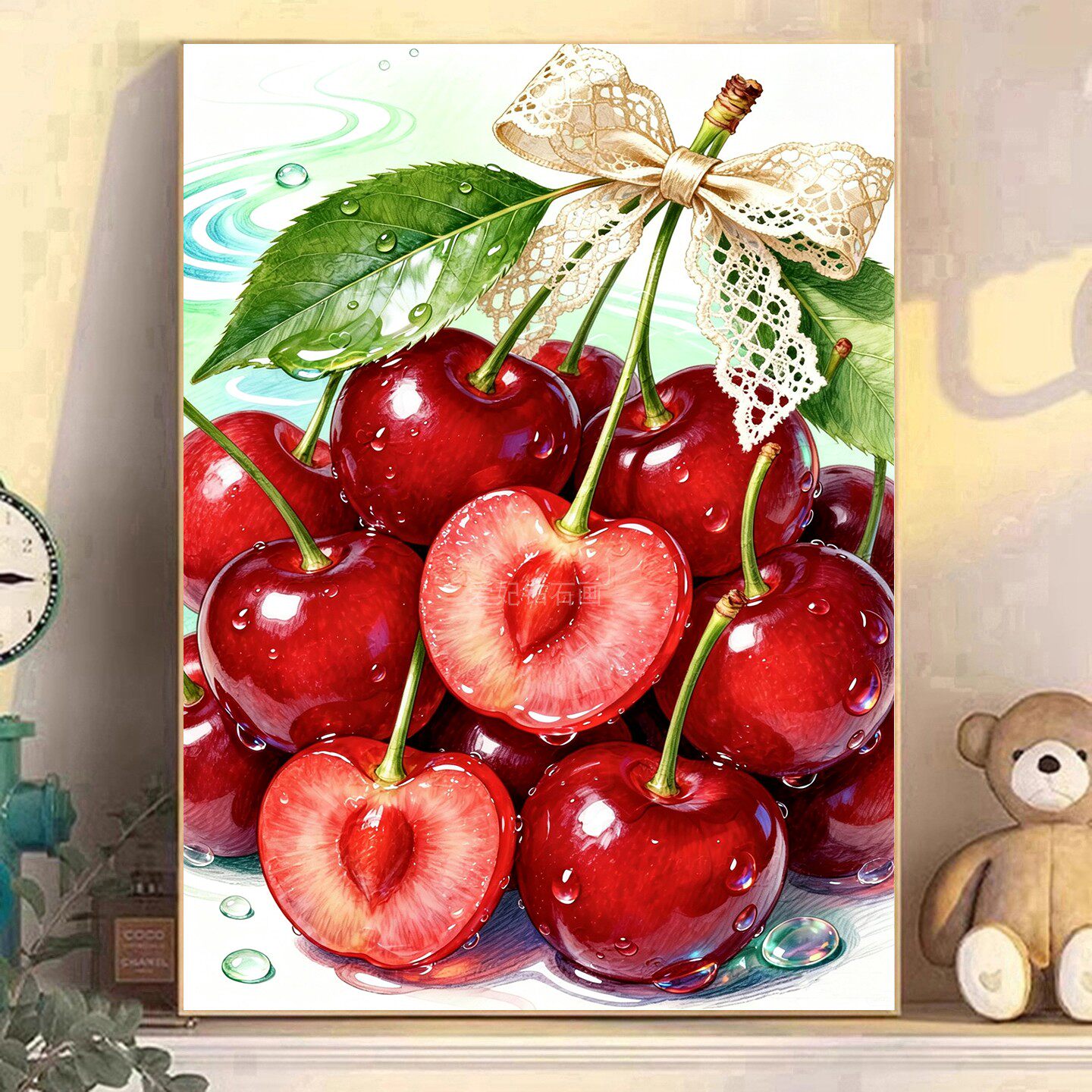 2026新款高颜值DIY树脂方钻满钻钻石画车厘子红樱桃粘贴钻钻石绣