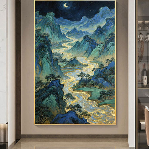 2025新款DIY方钻满钻钻石画钻石绣梵高王希孟弯月千里江山图玄关