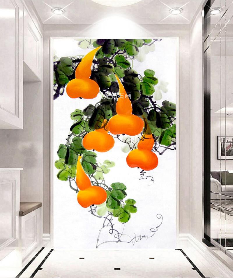 新中式门厅隔断diy钻石画满钻五福临门金葫芦玄关镶钻贴钻十字绣