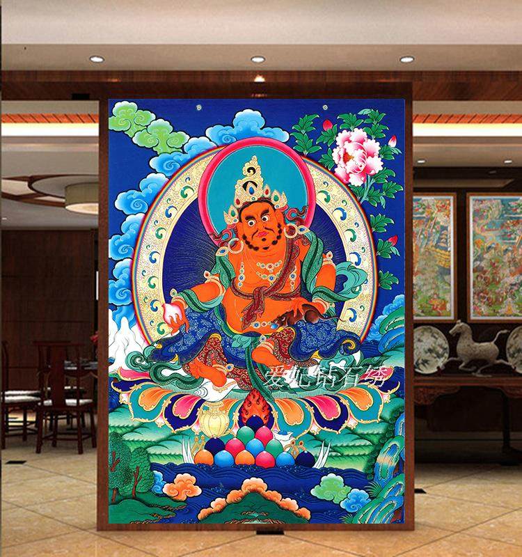 客厅DIY钻石画满钻沾贴钻石印花十字绣带钻砖石画唐卡黄财神佛像