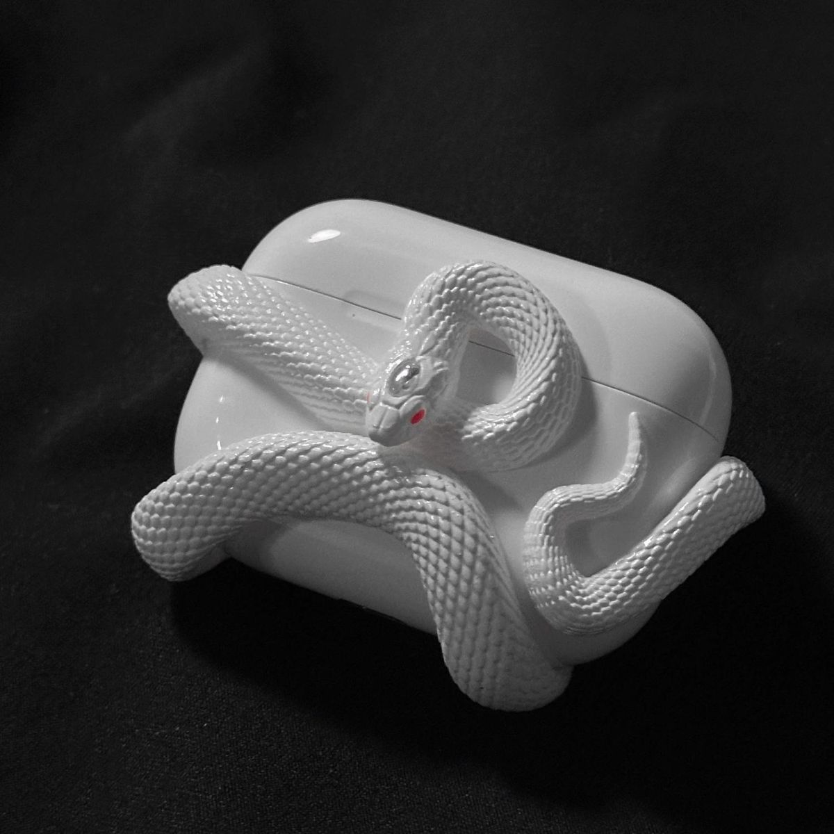 蛇耳机壳适用AirPodsPro苹果耳机套苹果AirPods三四代硬壳蛇年蓝牙耳机保护套创意蛇形耳机壳个性新年礼物