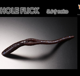 日本进口JACKALL HOLE FLICK 开孔面条虫 障碍NEKO专用 5.6寸软饵