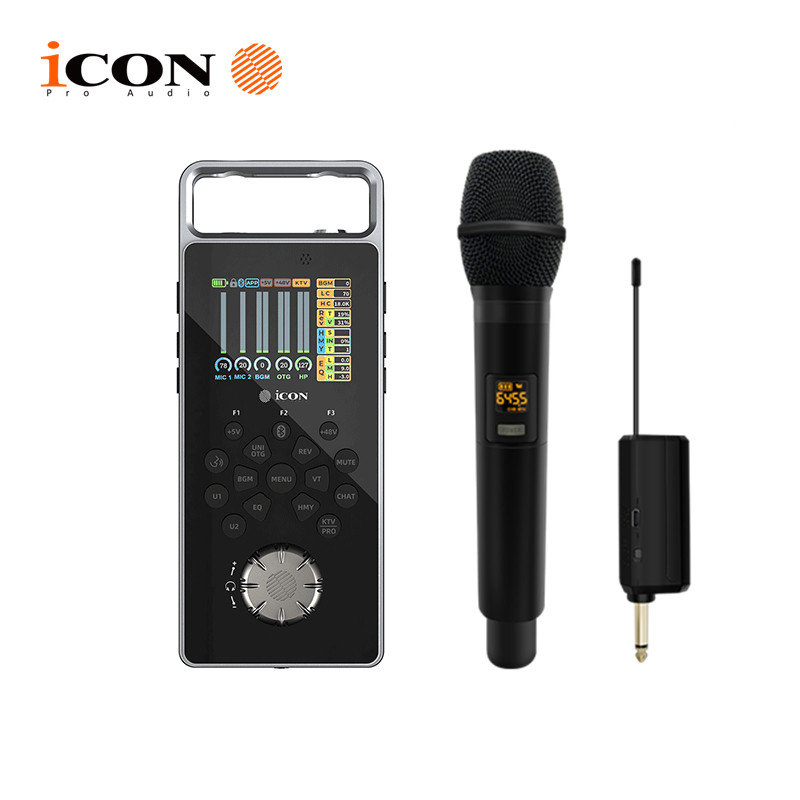 ICON 艾肯手机声卡唱歌直播专用话筒录音外置网红话筒全套设备