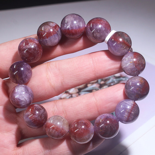 极光23水晶手串红紫天眼手链