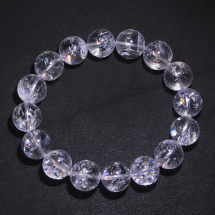 天然白阿塞水晶手串 阿塞白水晶手链巴西饰品礼物男女一物一图