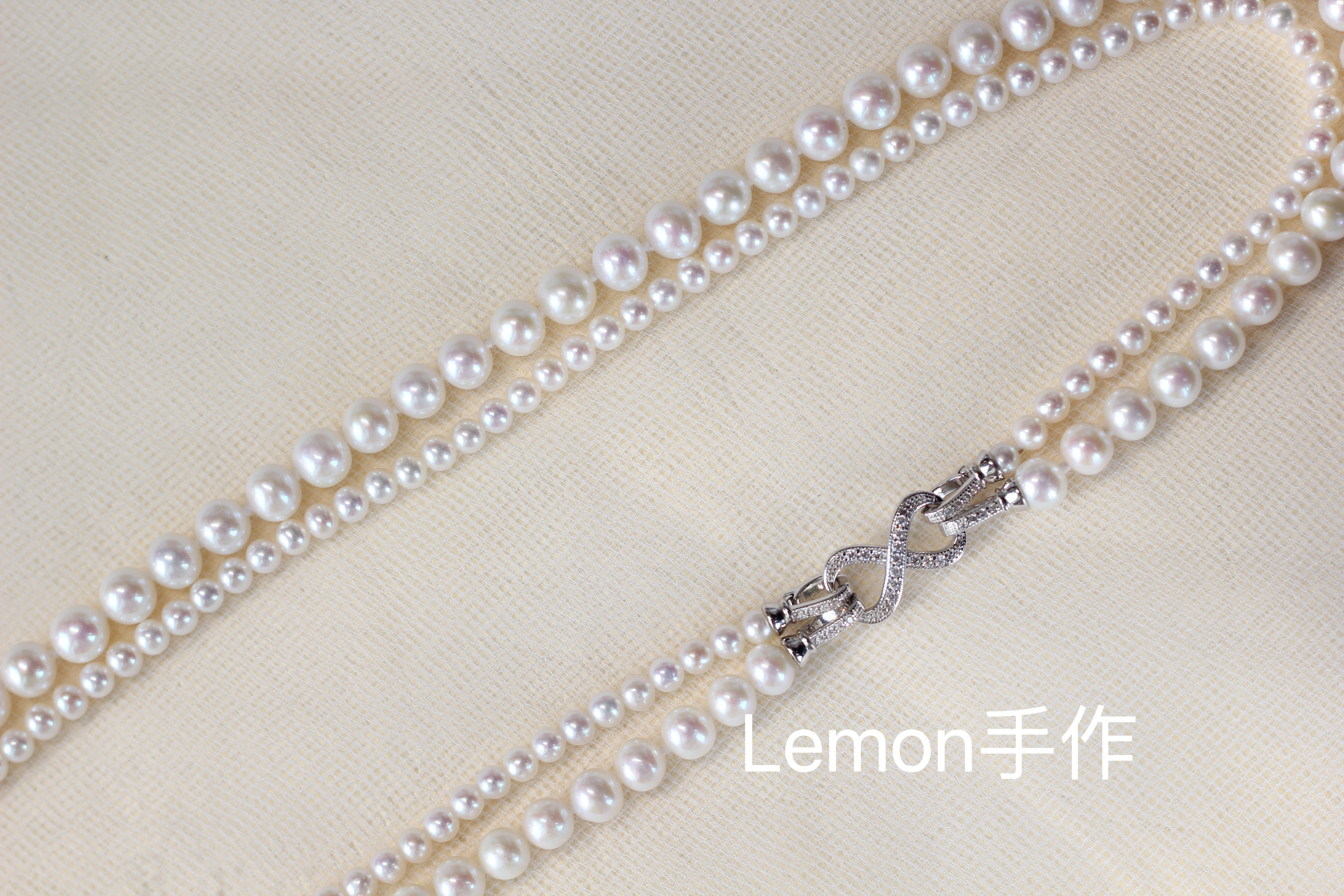 双层叠戴珍珠项链S925银轻奢百搭高级可拆式多重戴法手工锁骨链女