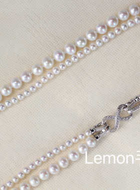 双层叠戴珍珠项链S925银轻奢百搭高级可拆式多重戴法手工锁骨链女