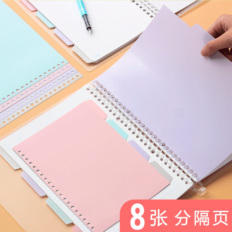 8张活页本分页隔页纸分页纸文件夹分页标签索引纸隔页板pp塑料索
