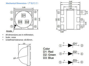 大功率led贴片灯珠 高亮3W陶瓷灯珠 3535RGB灯珠