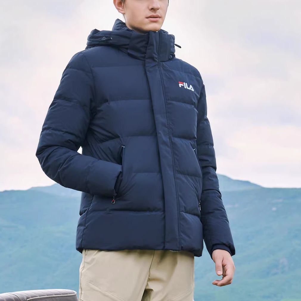 黄景瑜同款斐乐FILA羽绒服冬男新款休闲保暖连帽外套F51M348909A