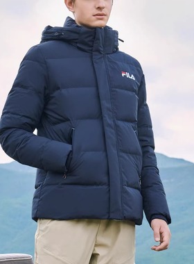 黄景瑜同款斐乐FILA羽绒服冬男新款休闲保暖连帽外套F51M348909A