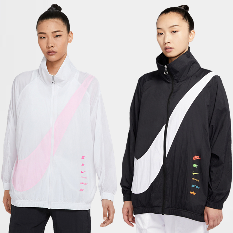 NIKE耐克SWOOSH外套女大勾子防风夹克DA0981-100-010 BV3686-100