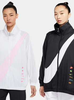 NIKE耐克SWOOSH外套女大勾子防风夹克DA0981-100-010 BV3686-100