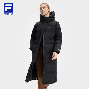 斐乐 FILA 女子长款鹅绒羽绒服2024冬季新款保暖防风A11W441908F
