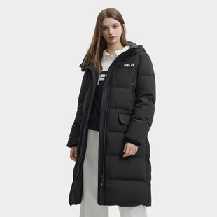 羽绒服休闲舒适保暖连帽长袖 长款 外套F11W449906F 斐乐女装 FILA