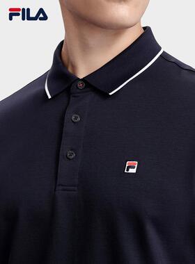 FILA斐乐男子针织短袖POLO衫夏季简约商务休闲翻领F11M321106